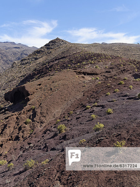 Vulkanisches Gestein am Sendero Quise  AlajerÛ  La Gomera  Kanarische Inseln  Kanaren  Spanien  Europa