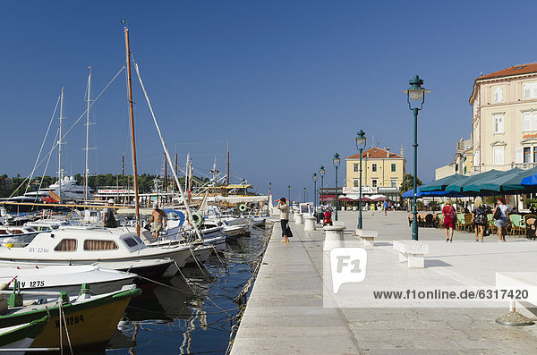 Waterfront and boats  Rovinj  Istria  Croatia  Europe