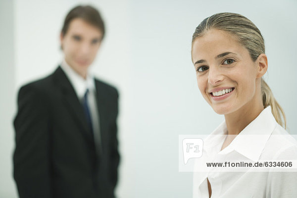 Young businesswoman smiling  portrait