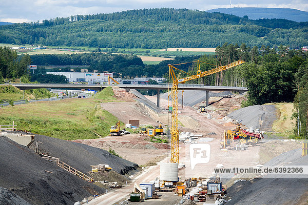 ICE-track construction  section near Coburg  Bavaria  Germany  Europe