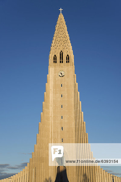 Monument to Leif Eriksson HallgrÌmskirkja church Reykjavik Iceland Europe PublicGround