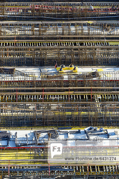 Bewehrungsstahl oder Betonstahl Baustelle Stuttgart Baden-Württemberg Deutschland Europa