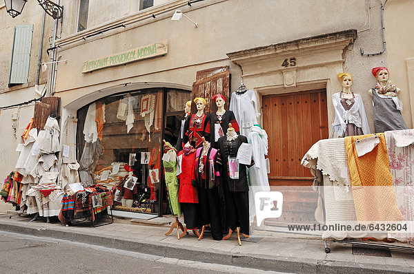 Draper's shop clothing store in Arles Bouches-du-Rhone department Provence-Alpes-Cote d'Azur Southern France France Europe PublicGround