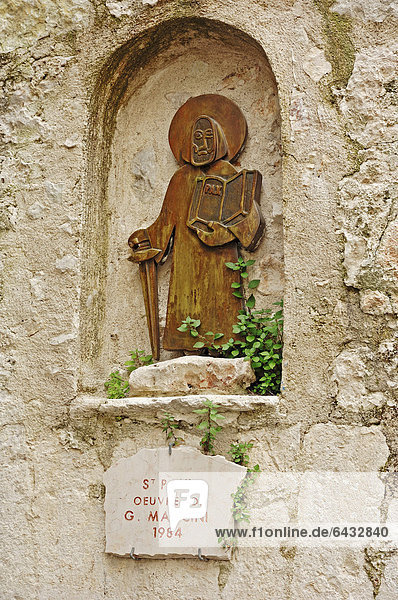 Skulptur von St. Paul  Werk von G. Mancini  Saint-Paul de Vence  Alpes-Maritimes  Provence-Alpes-Cote d'Azur  Südfrankreich  Frankreich  Europa  ÖffentlicherGrund