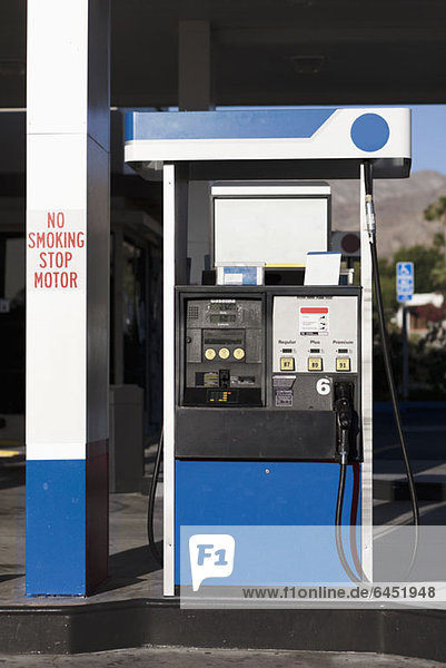 A fuel pump at a gas station