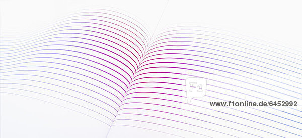 A fold in colored lines against a white background