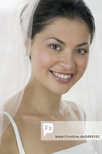 Close up portrait of bride