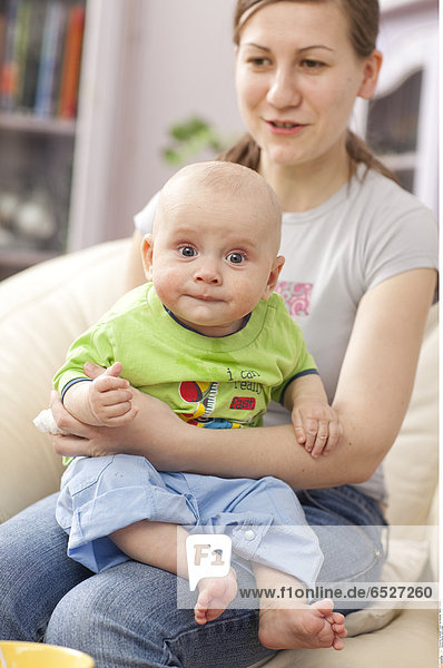 Mother with a baby.