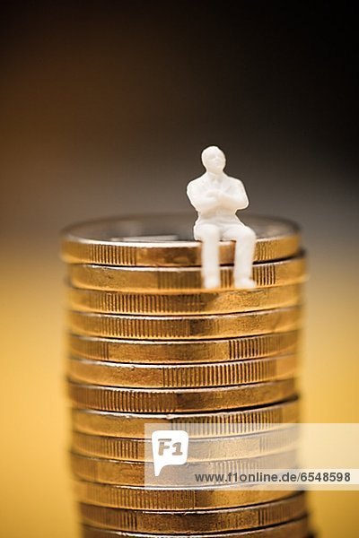 Euromünze Stapel Figur