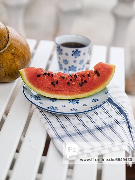 Scheibe  Wassermelone  Tisch