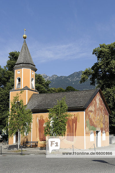 Kirche St. Sebastian  Ortsteil Partenkirchen  Garmisch-Partenkirchen  Werdenfelser Land  Oberbayern  Bayern  Deutschland  Europa  ÖffentlicherGrund