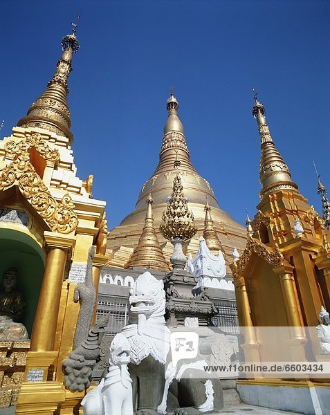 Gebäude  Myanmar  vergoldet  Pagode