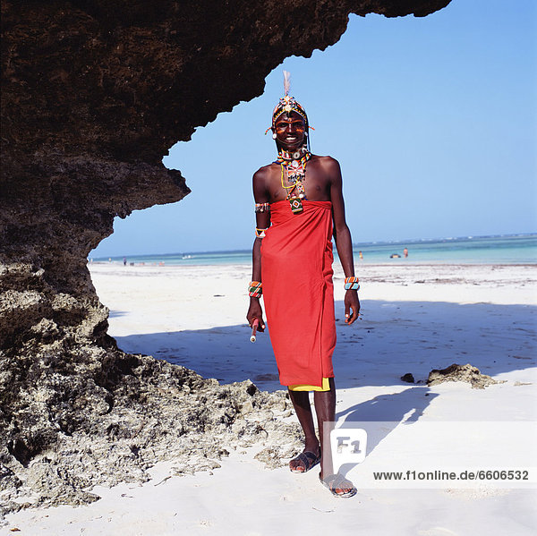 Samburu Tribesman On Diani Beach