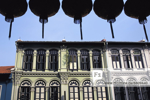 Houses In Chinatown With Hanging Lanterns