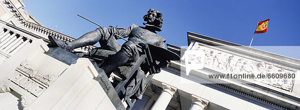 The Prado Museum With Statue Of Velazquez  Low Angle View