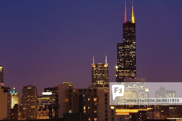 Nacht  Hochhaus  Sears Tower  Chicago