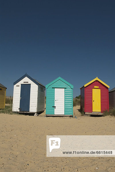 Traditional Beach Huts In The Sand Dunes At Southwold  Suffolk  Uk ©David Potter / Axiom