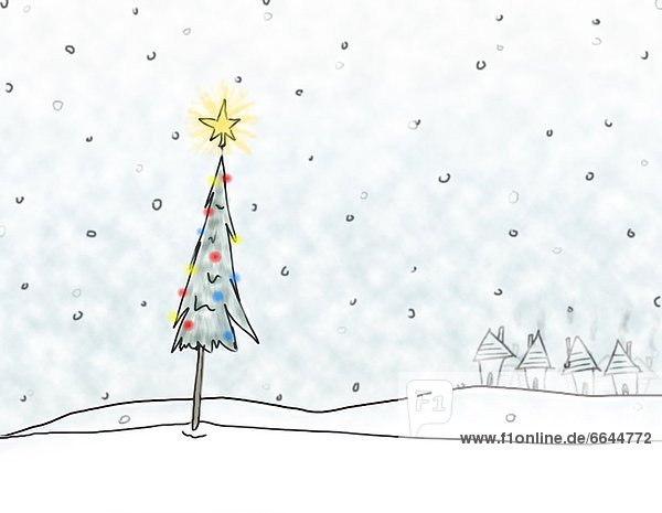 Baum  Schneeflocke  Weihnachten