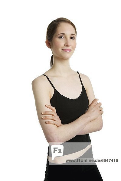 Frau trägt Sportbekleidung