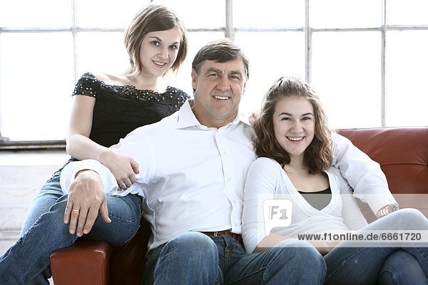 Portrait  Menschlicher Vater  2  Tochter