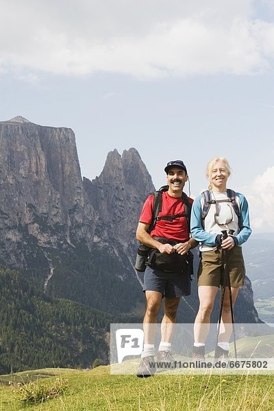 Hikers  Siusi Allo Sciliar  Alto Adige  Italy