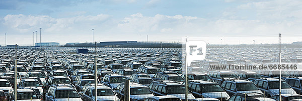 New Cars in Parking Lot