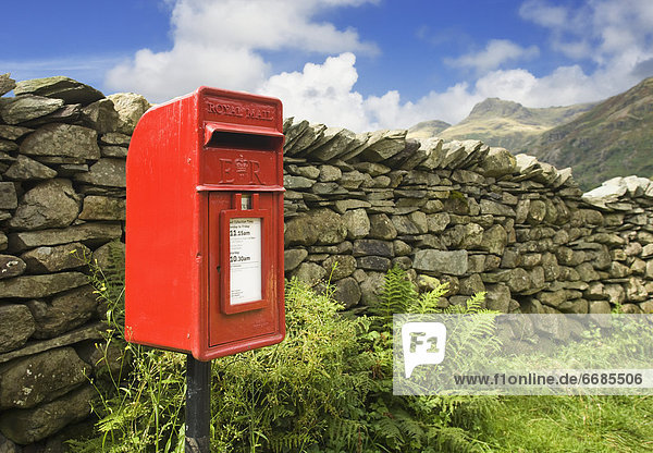 Red Mailbox in English Lake District