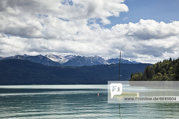 Sailboat Moored in Lake