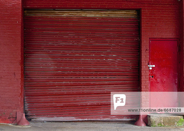 Red Loading Bay Door
