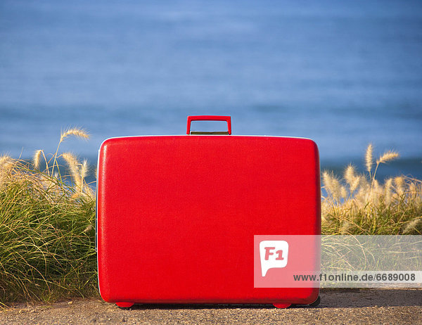 Strand  Koffer  rot