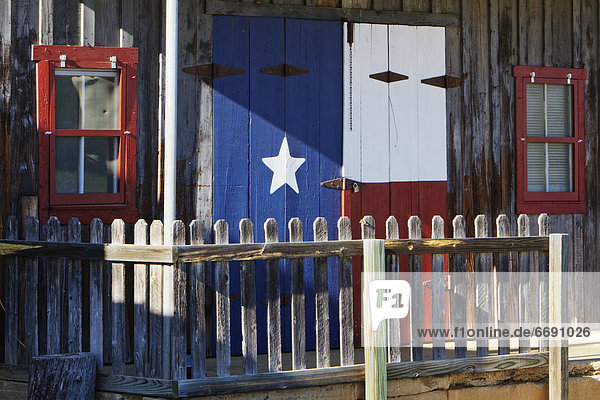 Texas Flag Painted on a House
