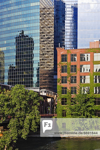 Gebäude  Fluss  Büro  vorwärts  Chicago