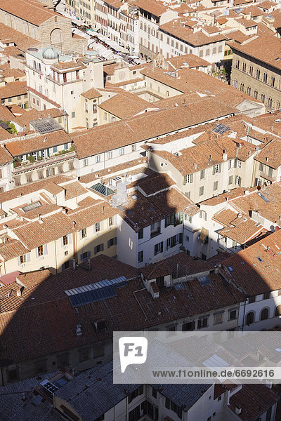 Shadow of the Duomo on Buildings of Florence