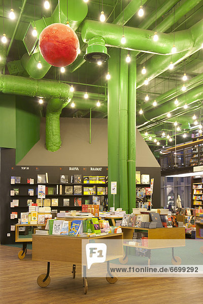 Modern Display Tables in a Bookstore