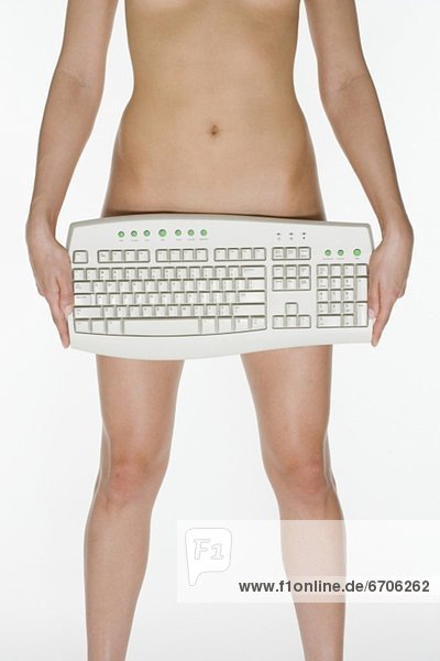 Computertastatur  Tastatur  Computer  halten  nackt