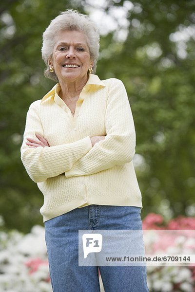 Portrait of senior woman outdoors