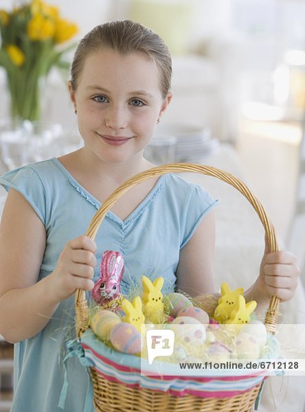 Girl holding Easter basket