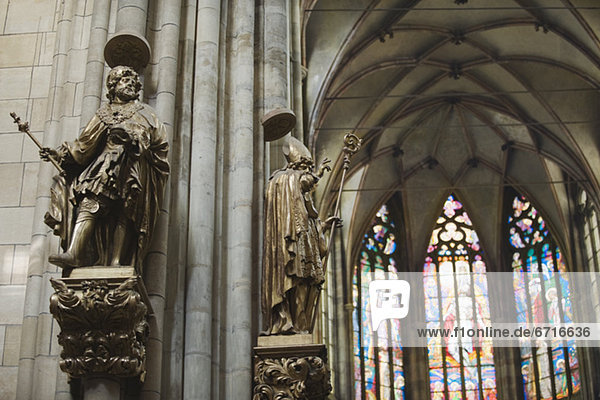Statues and church interior
