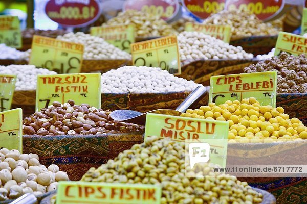 Fresh Beans At Outdoor Market  Istanbul  Turkey