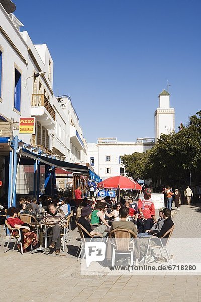 sitzend  Mensch  Menschen  Cafe  Essaouria  Marokko  Platz