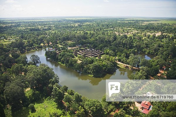Aerial View Of Farmland  Siem Reap  Cambodia