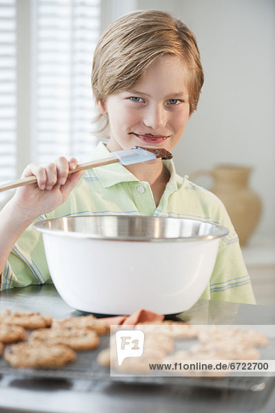Child baking cookies