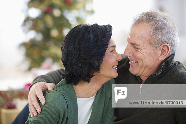 Happy mature couple on christmas time