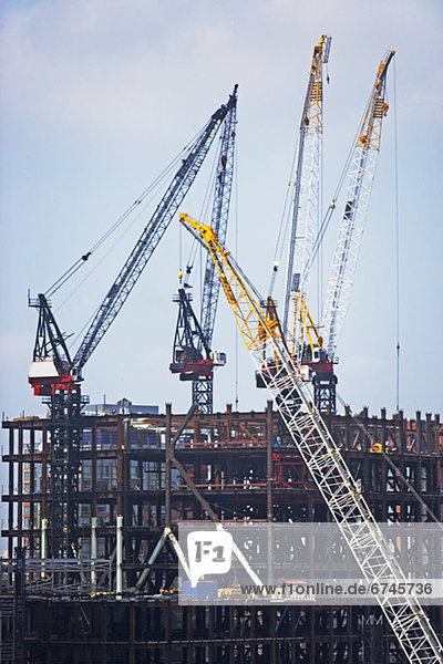 Construction site with cranes