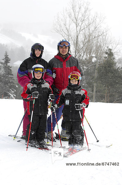 Family on Ski Hill  Skyloft  Ontario