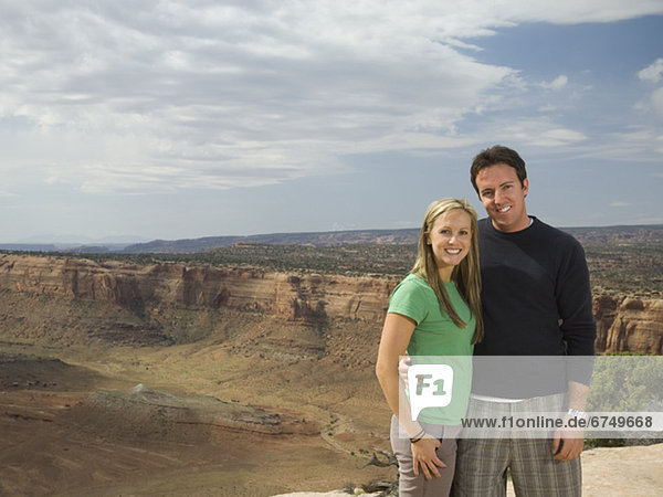 Portrait of couple in front of canyon