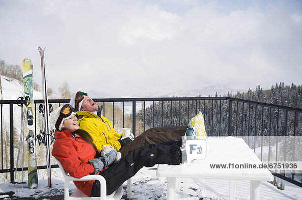 Entspannung  Urlaub  Ski  Terrasse