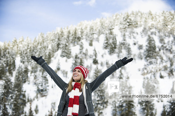 A woman outdoors in snowy surroundings