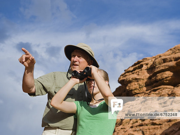 A father and daughter at Red Rock