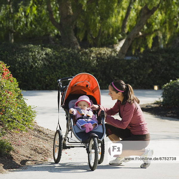 Woman and stroller